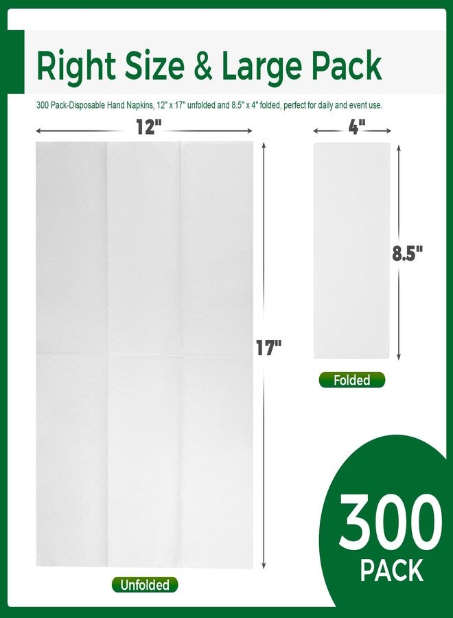 Charmount 300 Pack Disposable Paper Hand Towels Bulk, White Guest Towels Napkins for Bathroom, Linen-Feel Napkins Wedding, Party, Dinner, Everyday Use, or Decorative Cocktail - Image 2